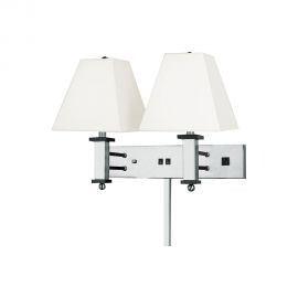 Double Wall Lamp - Nickle Brushed Finish w/ USB