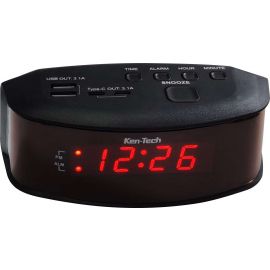 T-1958 Sonnet LED Clock with USB-A and USB-C